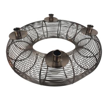 Preview: Adventskranz Metall silber ⌀ 41cm